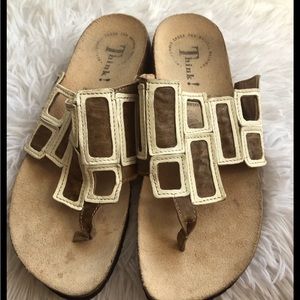 Think sandals white/bronze woman 37